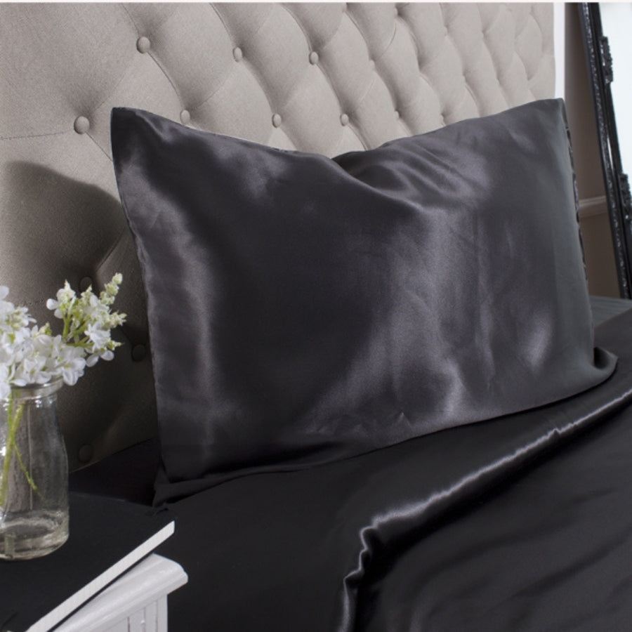 Silk Pillowcase with Envelope Closure - King - Charcoal-4