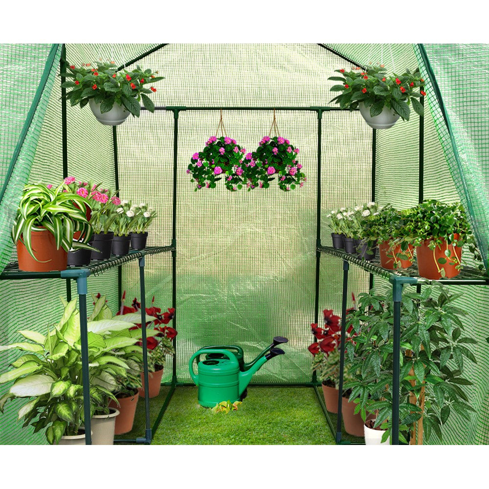 NNEDSZ Greenfingers Greenhouse Garden Shed Green House 1.9X1.2M Storage Plant Lawn