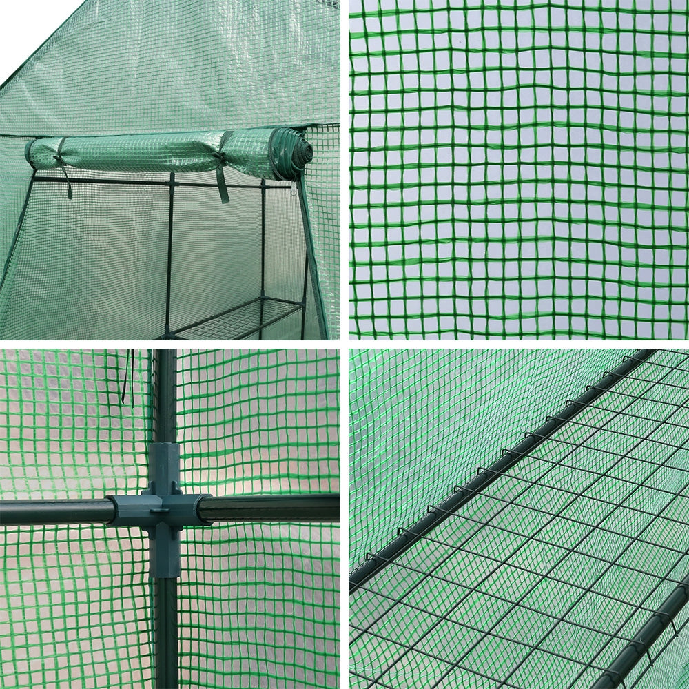 NNEDSZ Greenfingers Greenhouse Garden Shed Green House 1.9X1.2M Storage Plant Lawn