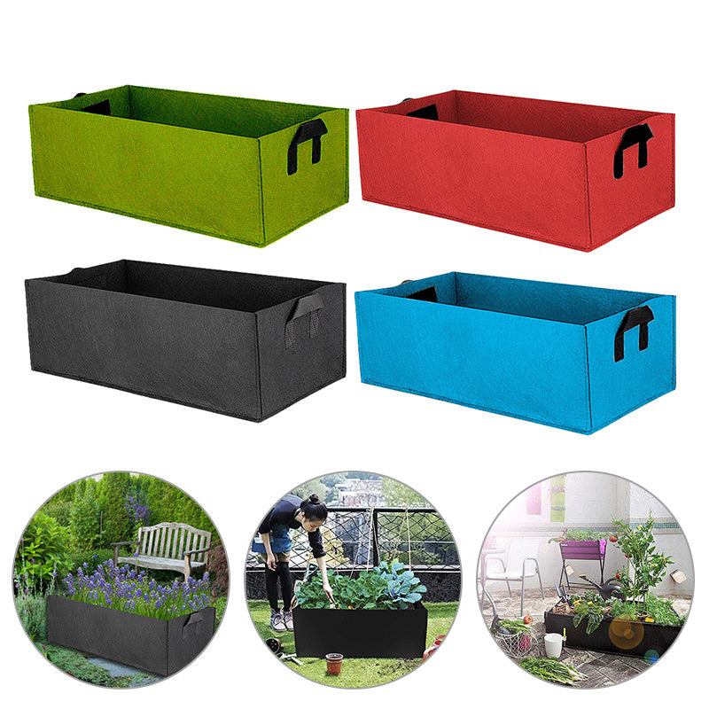 NNEOBA Felt Grow Bag Rectangle Planting Nursery Pot Outdoor Garden Flower Planting Bag with Handle Garden Vegetable Planting Container