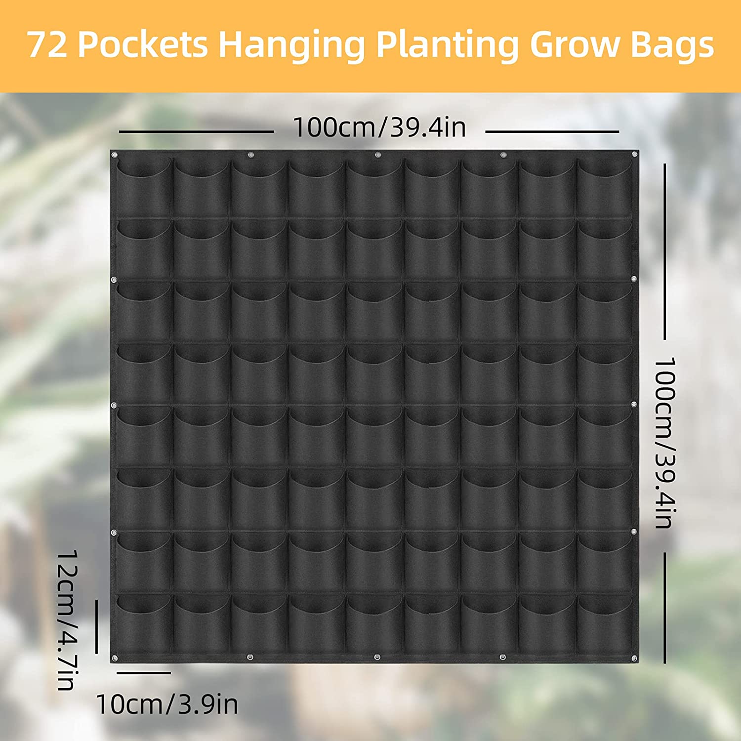 NNEDSZ 72 Pockets Wall Hanging Planter Planting Grow Bag Vertical Garden Vegetable Flower Black