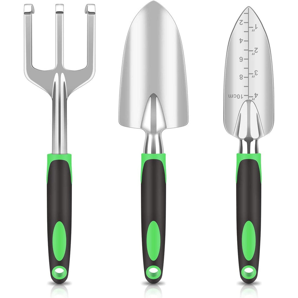 NNEDSZ Green 8-Piece Heavy-Duty Gardening Tool Set with Ergonomic Handles and Storage Bag