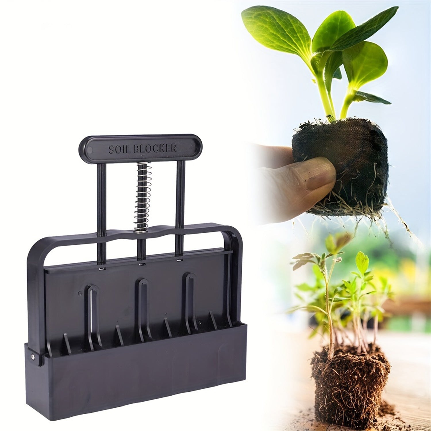 NNEDSZ 5x5 Soil Block Maker - Durable Handheld Gardening Tool for Seed Starting