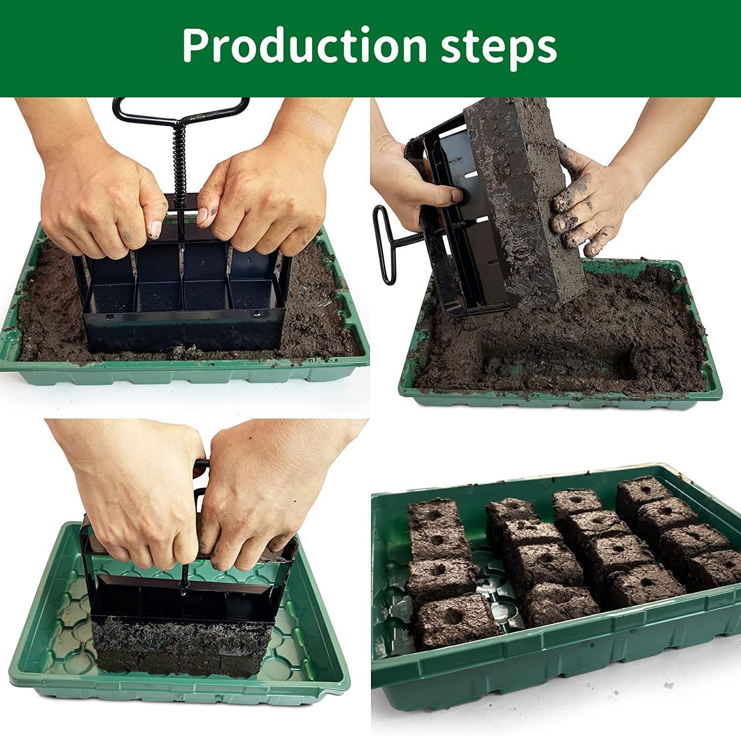 NNEDSZ 5x5 Soil Block Maker - Durable Handheld Gardening Tool for Seed Starting