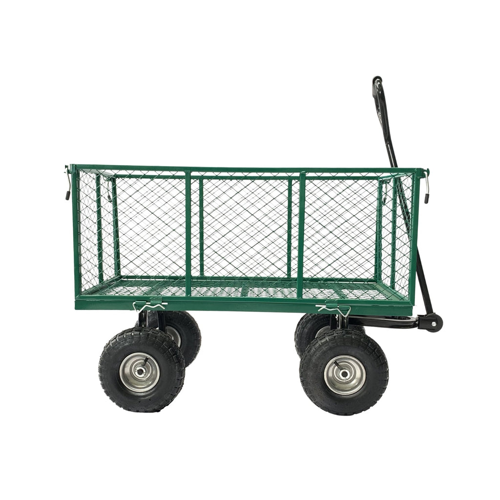 NNEDPE Steel Mesh Garden Trolley Cart - Green