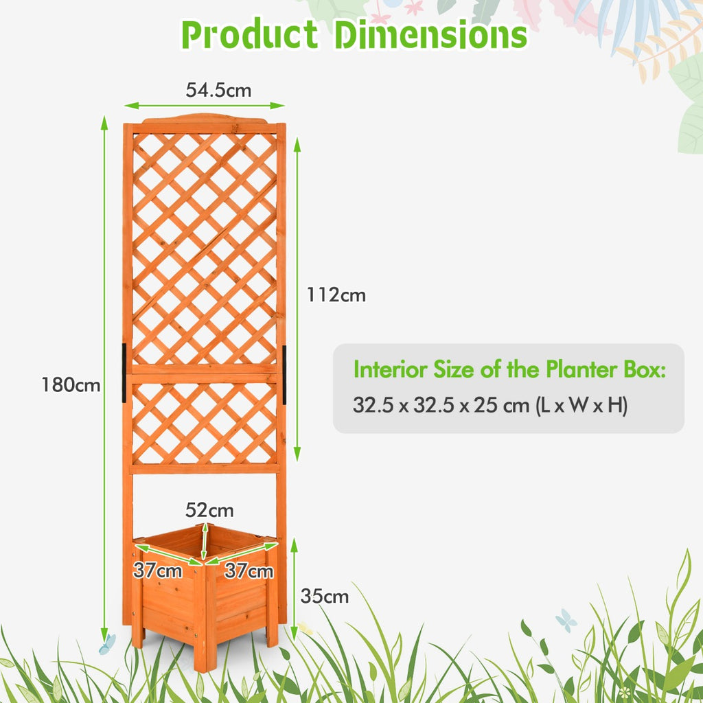 NNECW Free-Standing Raised Garden Bed with Trellis for Indoor & Outdoor Planting
