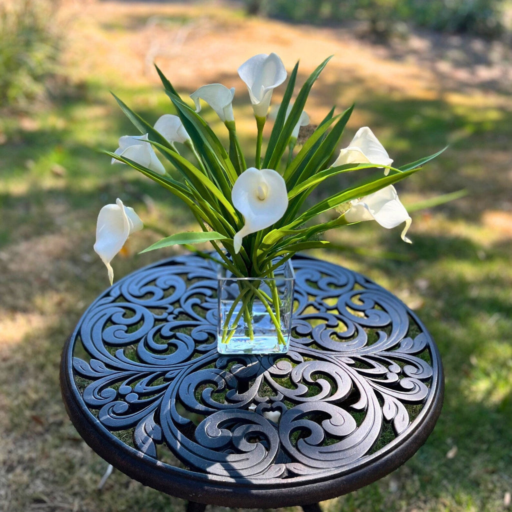 Silk Flower Arrangement White Calla Lilies-3