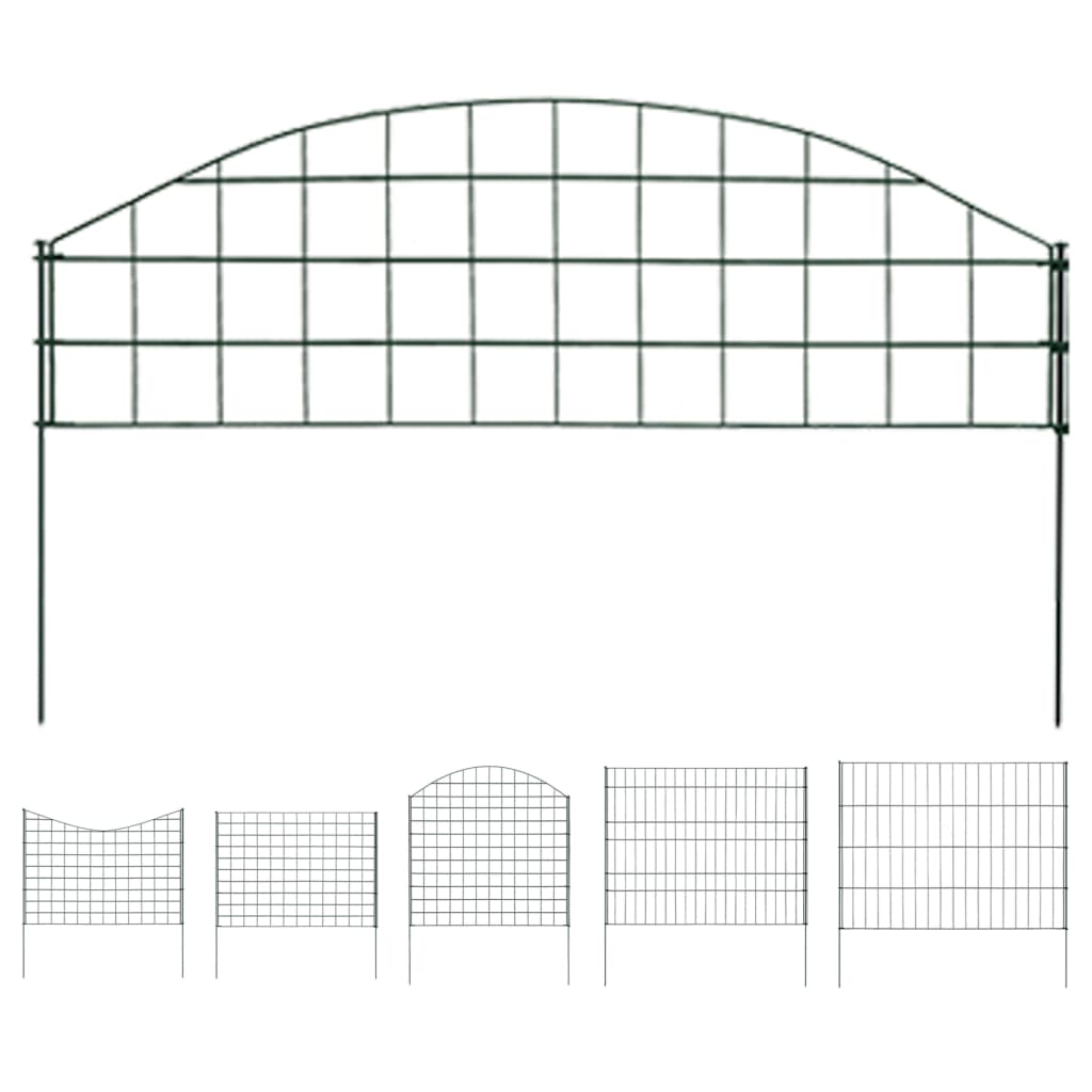 vidaXL Garden Fence Set Decorative Garden Fence Edging Landscape Fencing Green