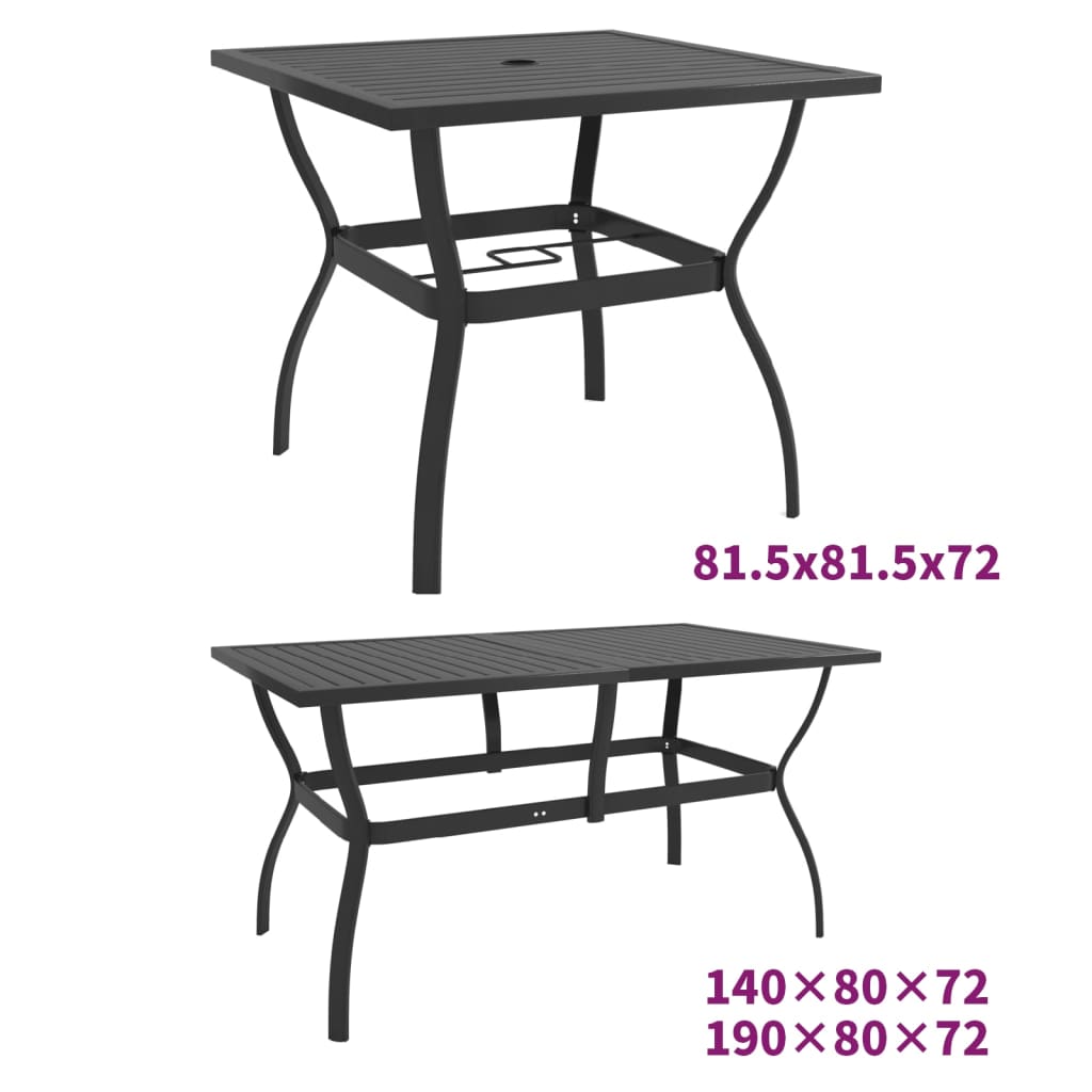 vidaXL Outdoor Dining Table Patio Table Porch Deck Garden Furniture Steel