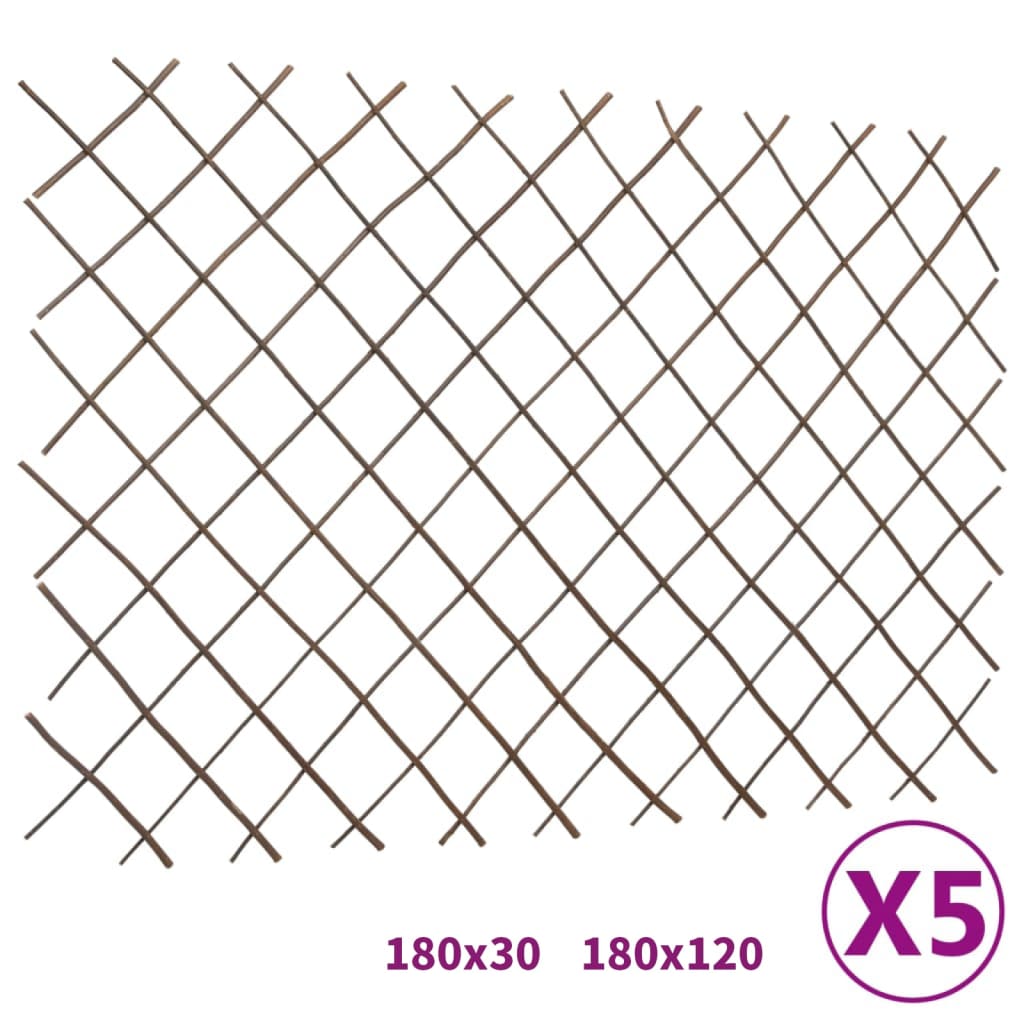 vidaXL Fence Panel Outdoor Barrier Fence Privacy Screen Garden Fence 5 pcs